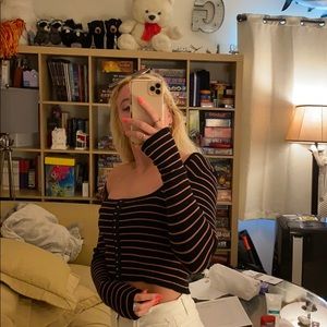 Navy/pink victoria secret long sleeve shirt